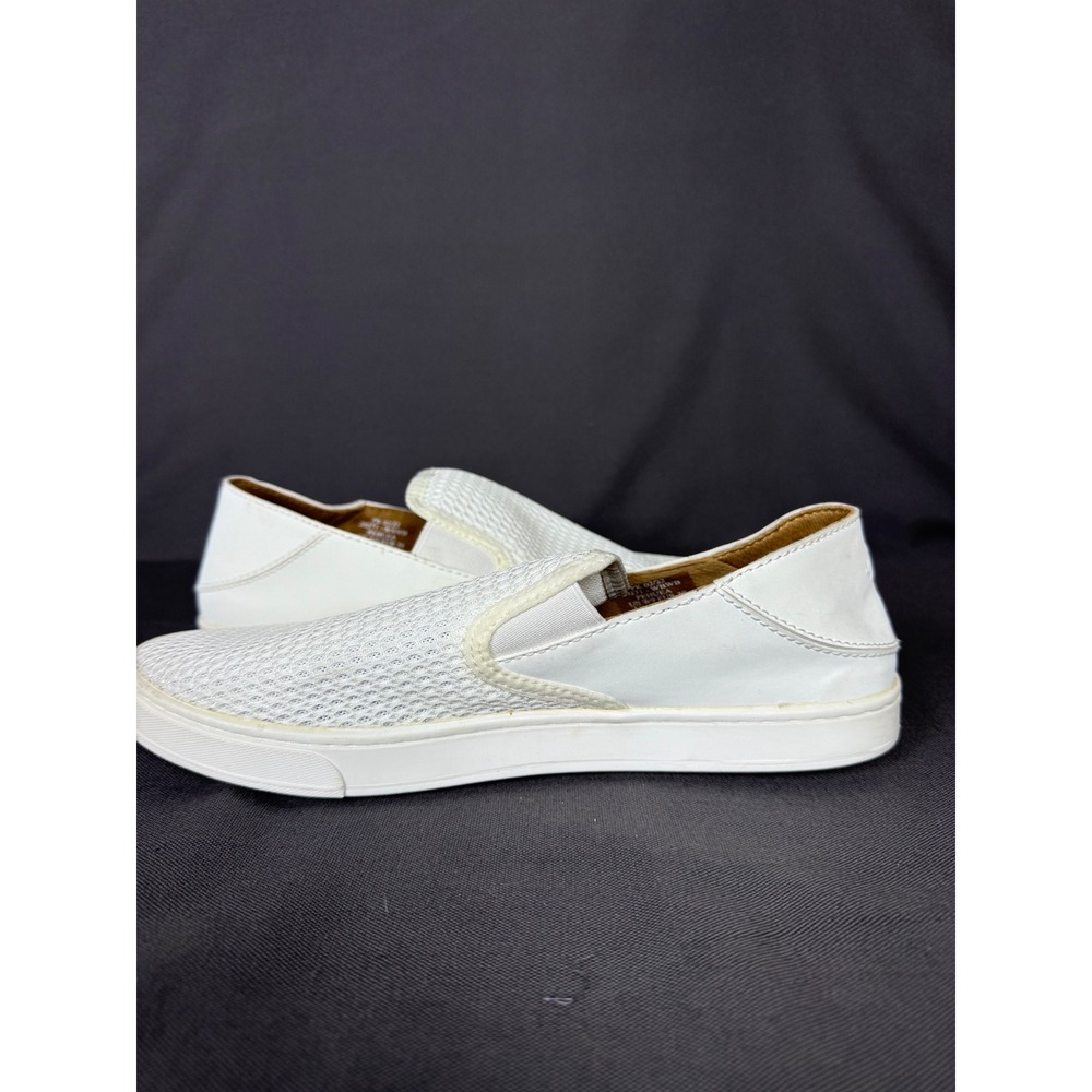 OluKai Pehuea Womens 9 New White Mesh Slip On Sneakers Flip Flop Beach Island - Picture 9 of 13